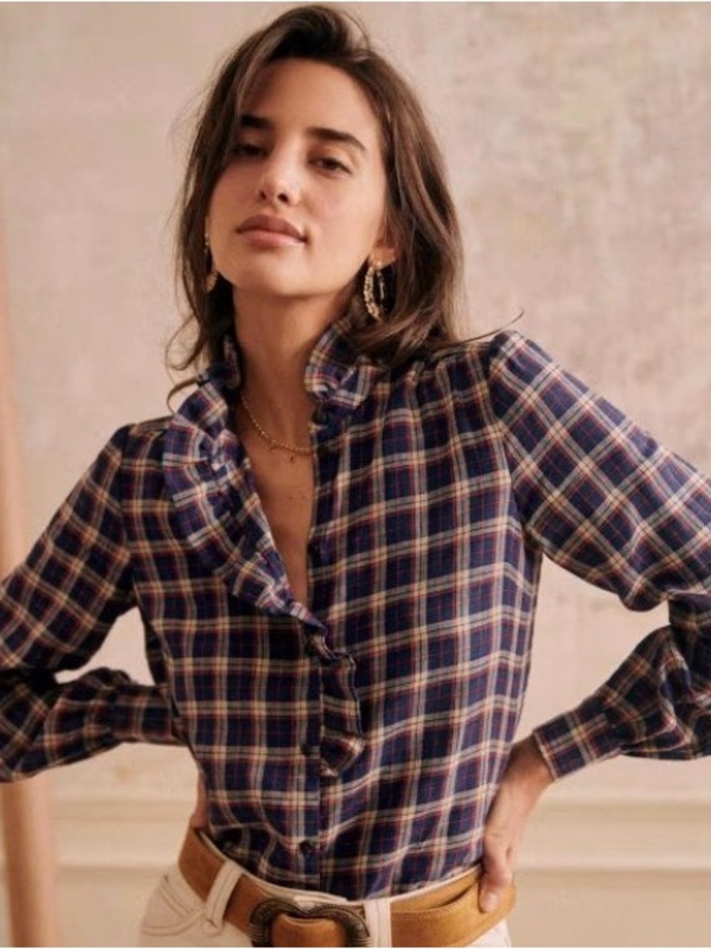 Sezane Chlo Plaid Shirt in size 8 (french 40)